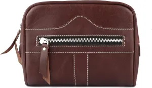 Leather Waist Belt Bag Travel Pouch Fanny Pack Brown 18BT25BR