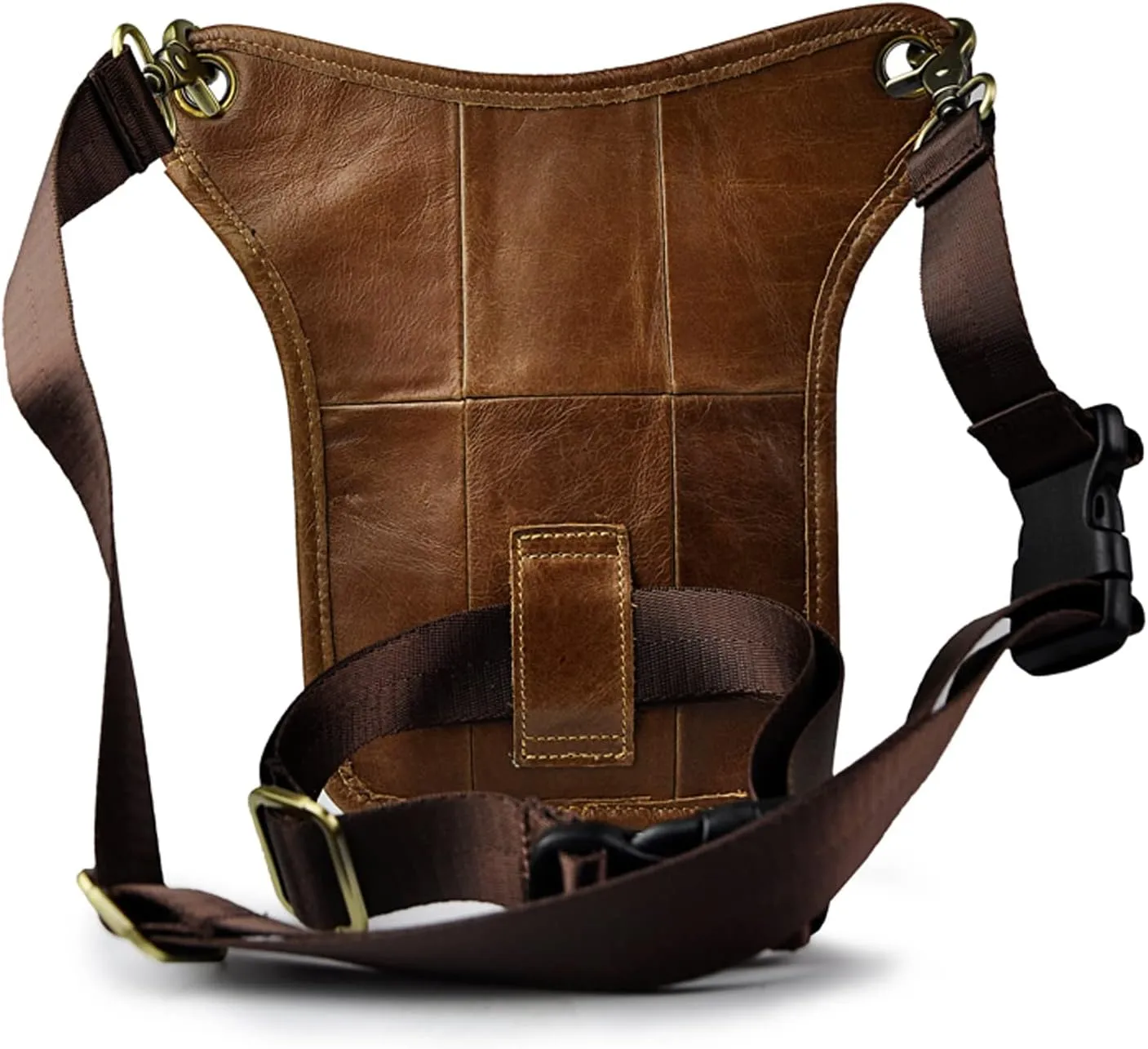 Leather Waist Pack Drop Leg Bag for Men Women Belt Bum Pouch Multi-Purpose Motorcycle Outdoor Sports Tactical Cycling Hiking Camping Casual Daypack Light Brown