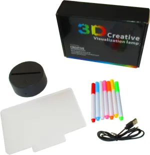LED Drawing Message Board - Doodle Scribble Board with Neon Markers and Multicolor LED Base/Stand