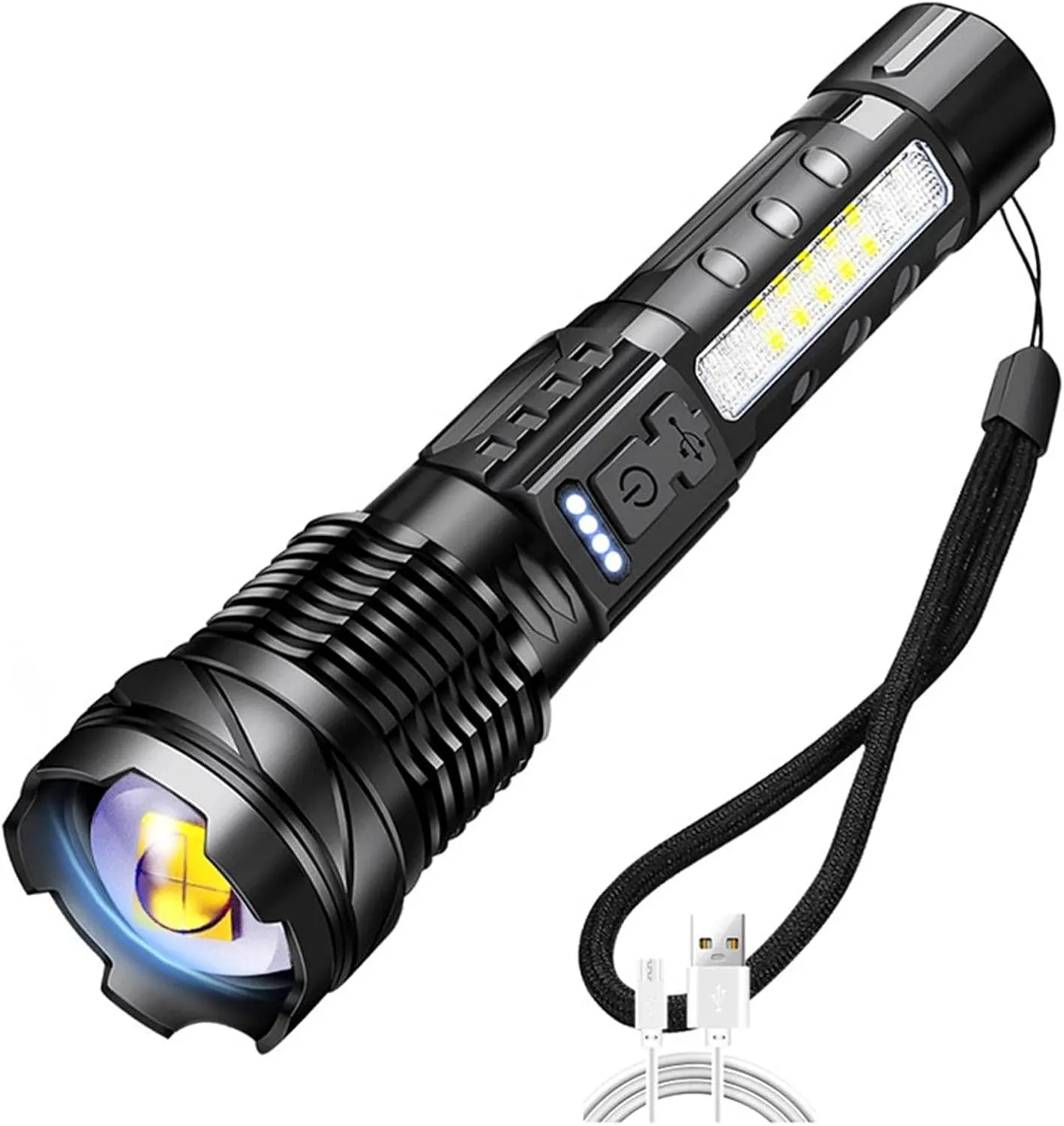 LED Flashlight IPX4 Waterproof Torch Hand Held Penlight Mini Zoom-Focus Pocket Torch For Hiking Cycling Biking Outdoors Led Penlight Usb Rechargeable High-umens Small Led Flashlight Zoom-focus Mini