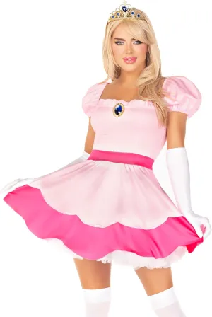 Leg Avenue womens 3 Pc Pink Princess Costume With Jeweled Dress, Crown, Gloves