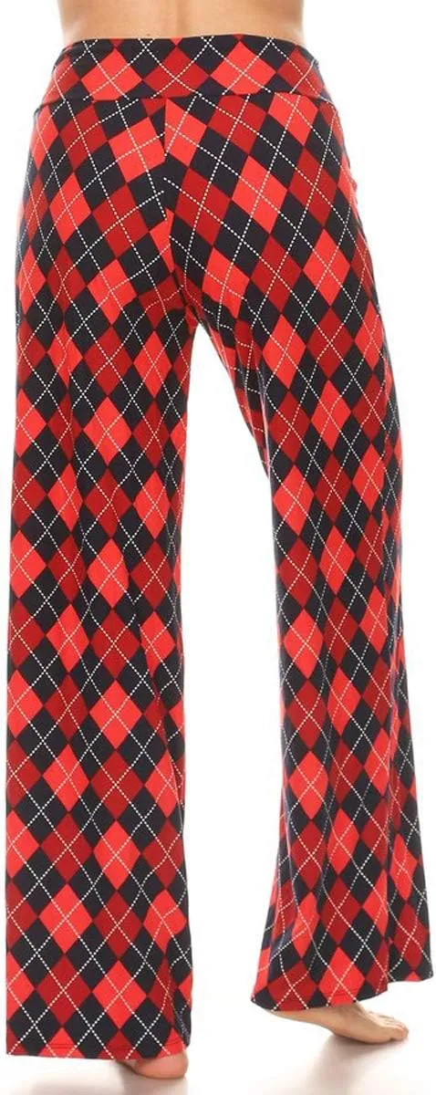 Leggings Depot Women's Casual Long Pajama Lounge Pants Drawstring Sleepwear-Print Design