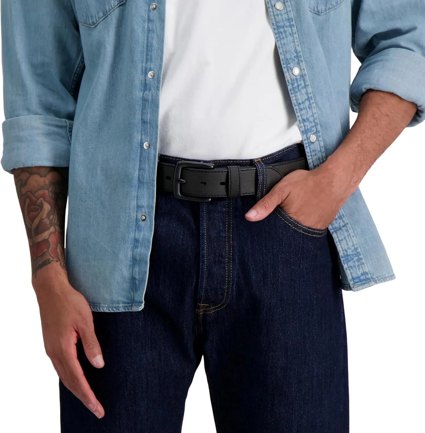 Levi’s Men’s Casual Everyday Leather Jean Belt