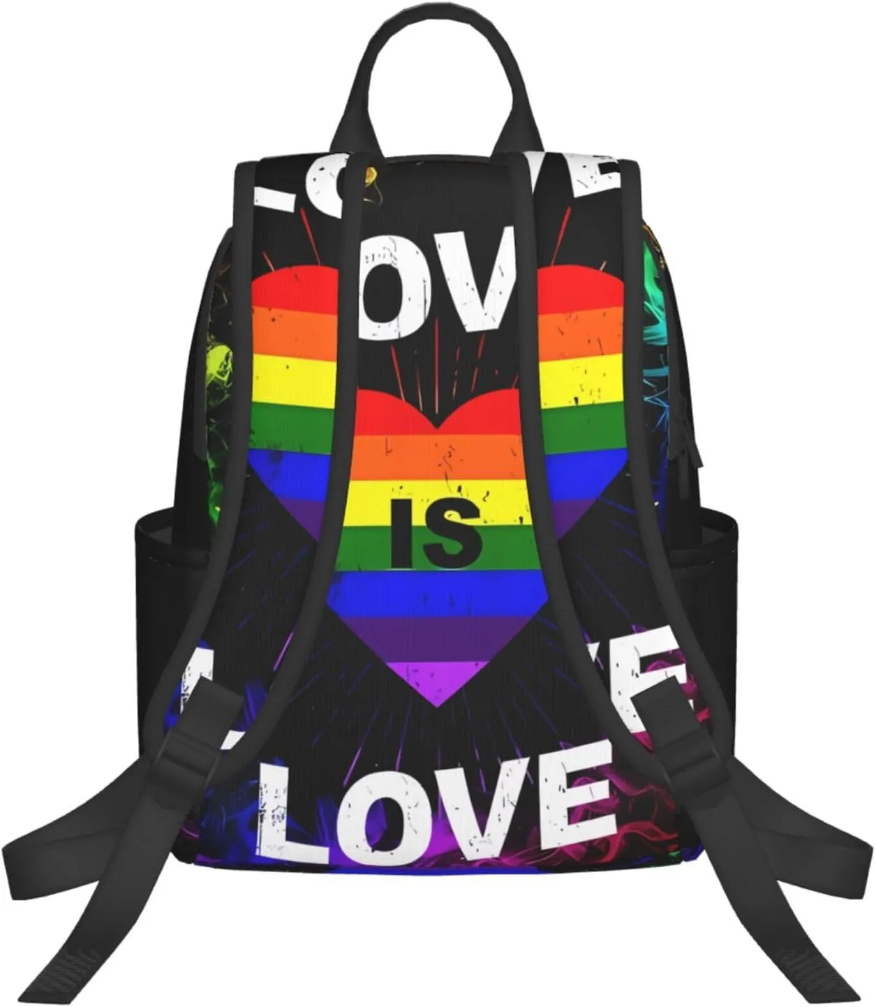 LGBT Pride Rainbow Gay Love is love Heart Travel Laptop Backpack Casual Backpacks Double Shoulder Daypack Notebook Rucksack Work Bags Sports Bag for Hiking Camping Beach