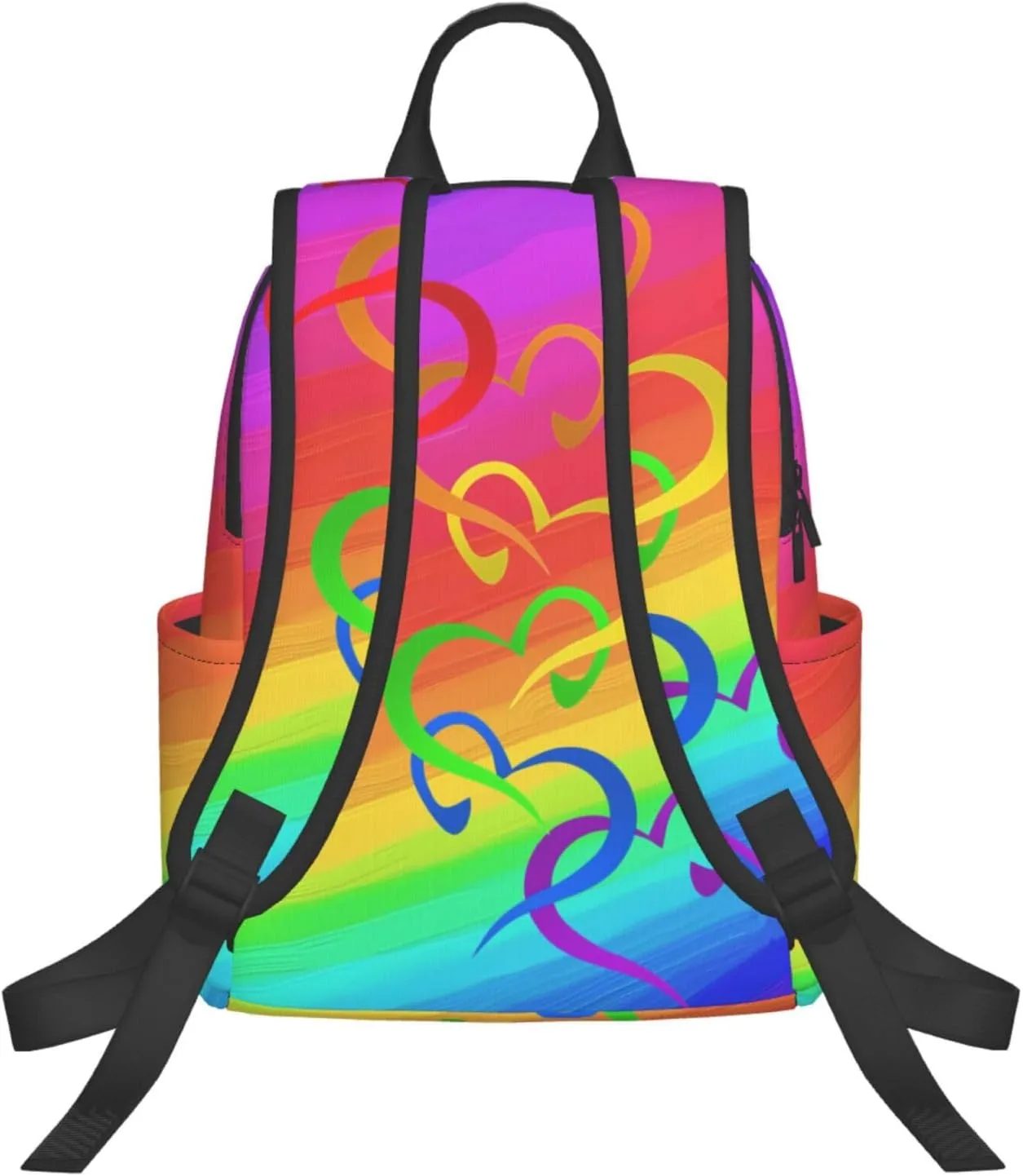 LGBT Rainbow Gay Pride Hearts Travel Laptop Backpack Casual Backpacks Double Shoulder Daypack Notebook Rucksack Work Bags Sports Bag for Gym Hiking Camping Beach