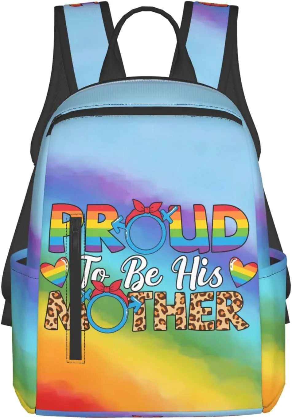 LGBT Rainbow Gay Pride Proud To Be His Mother Travel Laptop Backpack Casual Backpacks Double Shoulder Daypack Notebook Rucksack Work Bags Sports Bag for Gym Hiking Camping Beach