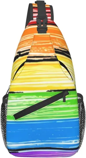 LGBT Rainbow Sling Bag Casual Chest Bags Adjustable Crossbody Bag Shoulder Backpack For Travel Hiking