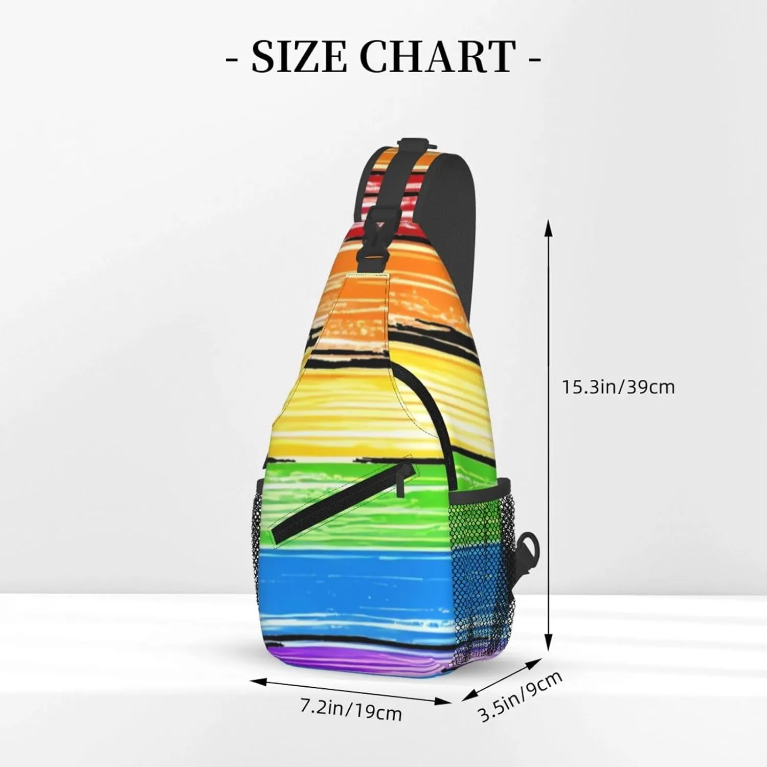 LGBT Rainbow Sling Bag Casual Chest Bags Adjustable Crossbody Bag Shoulder Backpack For Travel Hiking