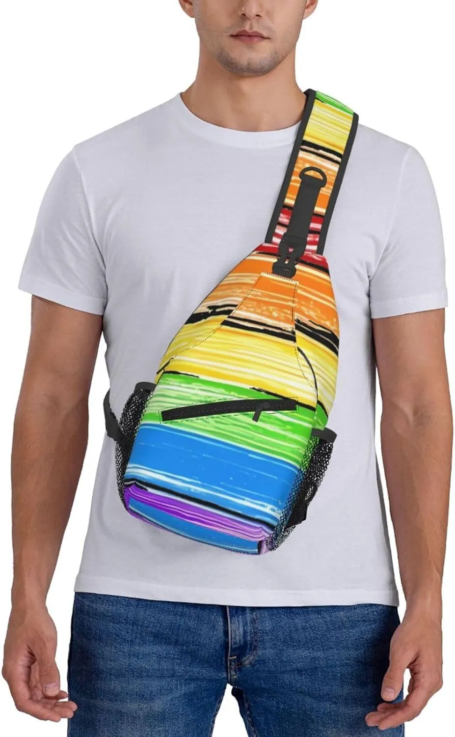 LGBT Rainbow Sling Bag Casual Chest Bags Adjustable Crossbody Bag Shoulder Backpack For Travel Hiking