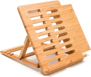 Lipper International 1887 Bamboo Wood Expandable Stand for iPad, Samsung, Nexus, Nintendo Switch, and Other Tablets