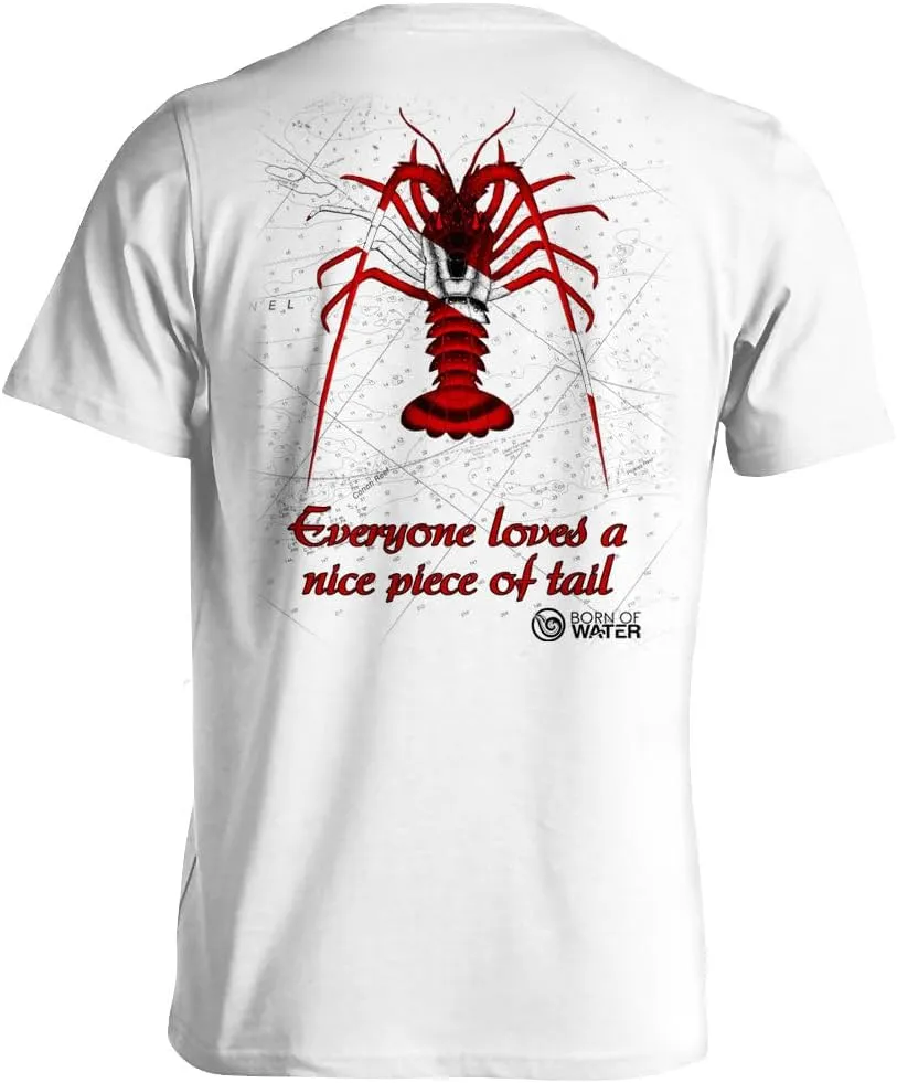 Lobster Scuba Diving T-Shirt: Mens Short Sleeve for Fishing, Spearfishing, Boating, and Beach