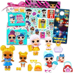 L.O.L. Surprise! LOL Surprise Blind Ball Figures Set - Confetti Pop Birthday Sisters Mini Figures Mystery Pack Plus Stickers, Party Favors