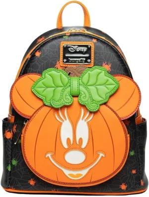 Loungefly Disney Glow in the Dark Pumpkin Minnie Mouse Women's Backpack
