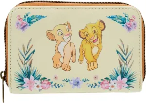 Loungefly Disney The Lion King Simba & Nala Floral Mini Zipper Wallet BROWN NONE