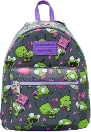 Loungefly Invader Zim GIR Snacks & Pig Mini Backpack PURPLE NONE