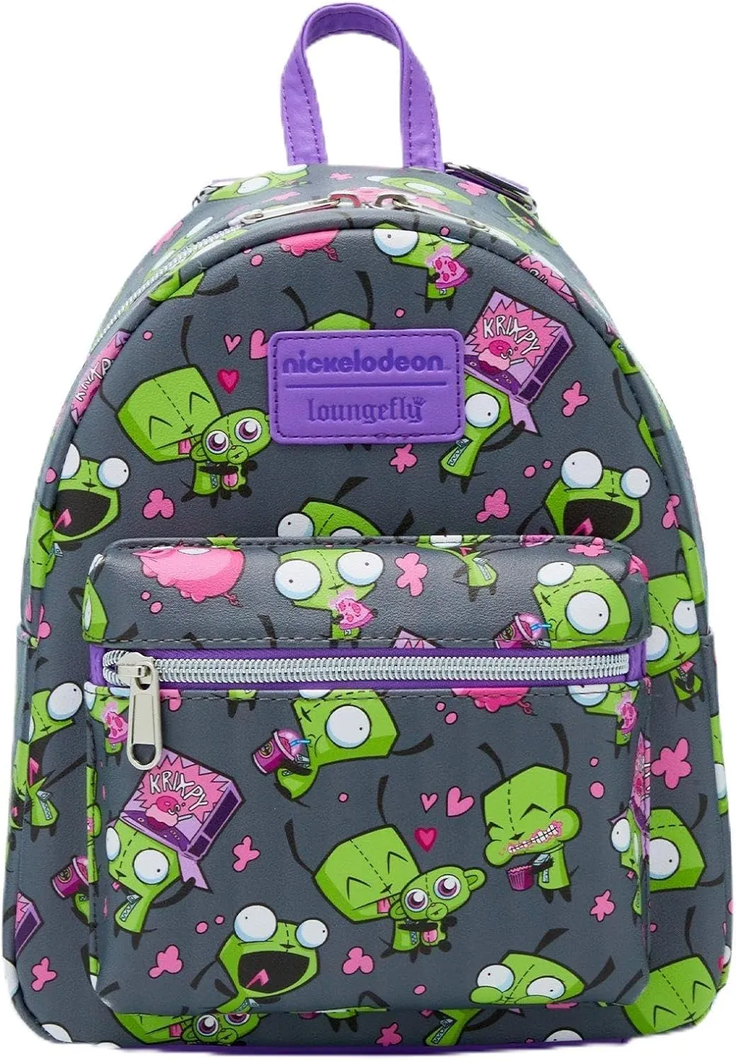 Loungefly Invader Zim GIR Snacks & Pig Mini Backpack PURPLE NONE