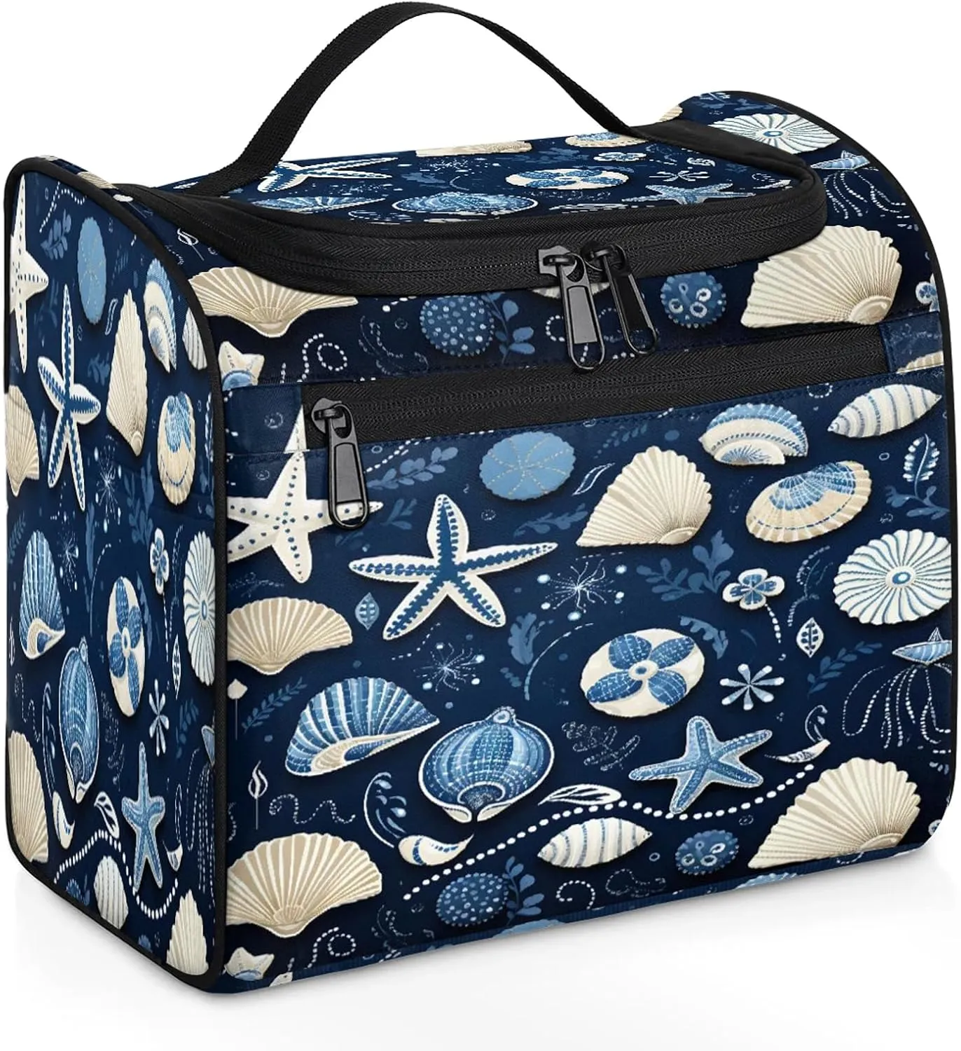 Lovely Starfish Style Large Makeup Bag Travel Make Up Organizer for Women Girls Cosmetic Bag Organizer With Handle