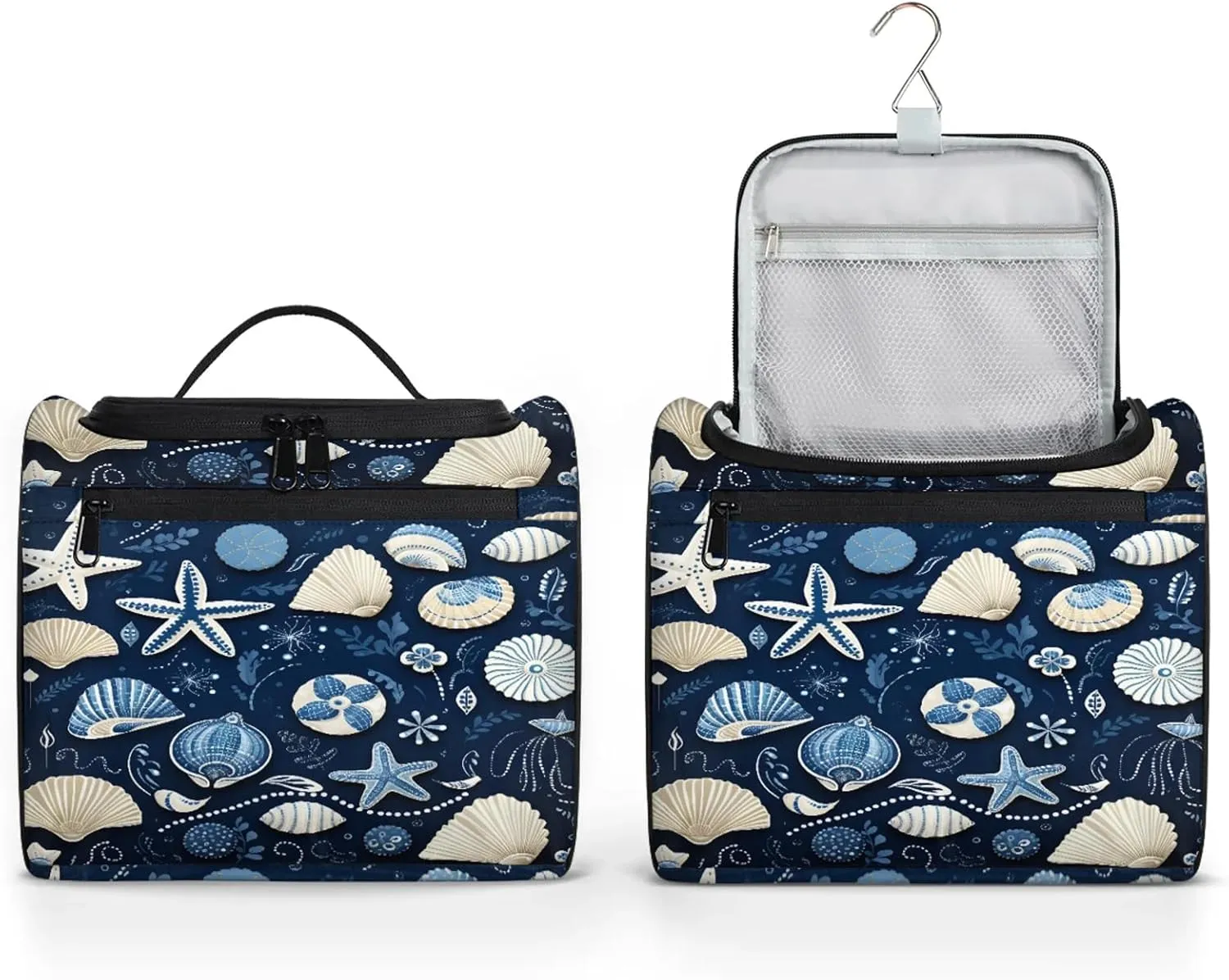 Lovely Starfish Style Large Makeup Bag Travel Make Up Organizer for Women Girls Cosmetic Bag Organizer With Handle