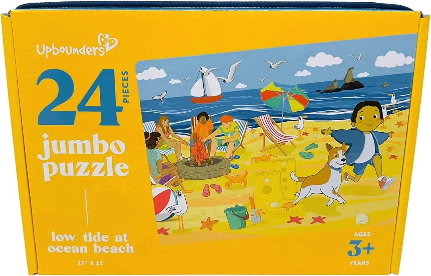 Low Tide at Ocean Beach - 24 Piece Beginner Puzzle, Ages 3 and up (Multicultural)