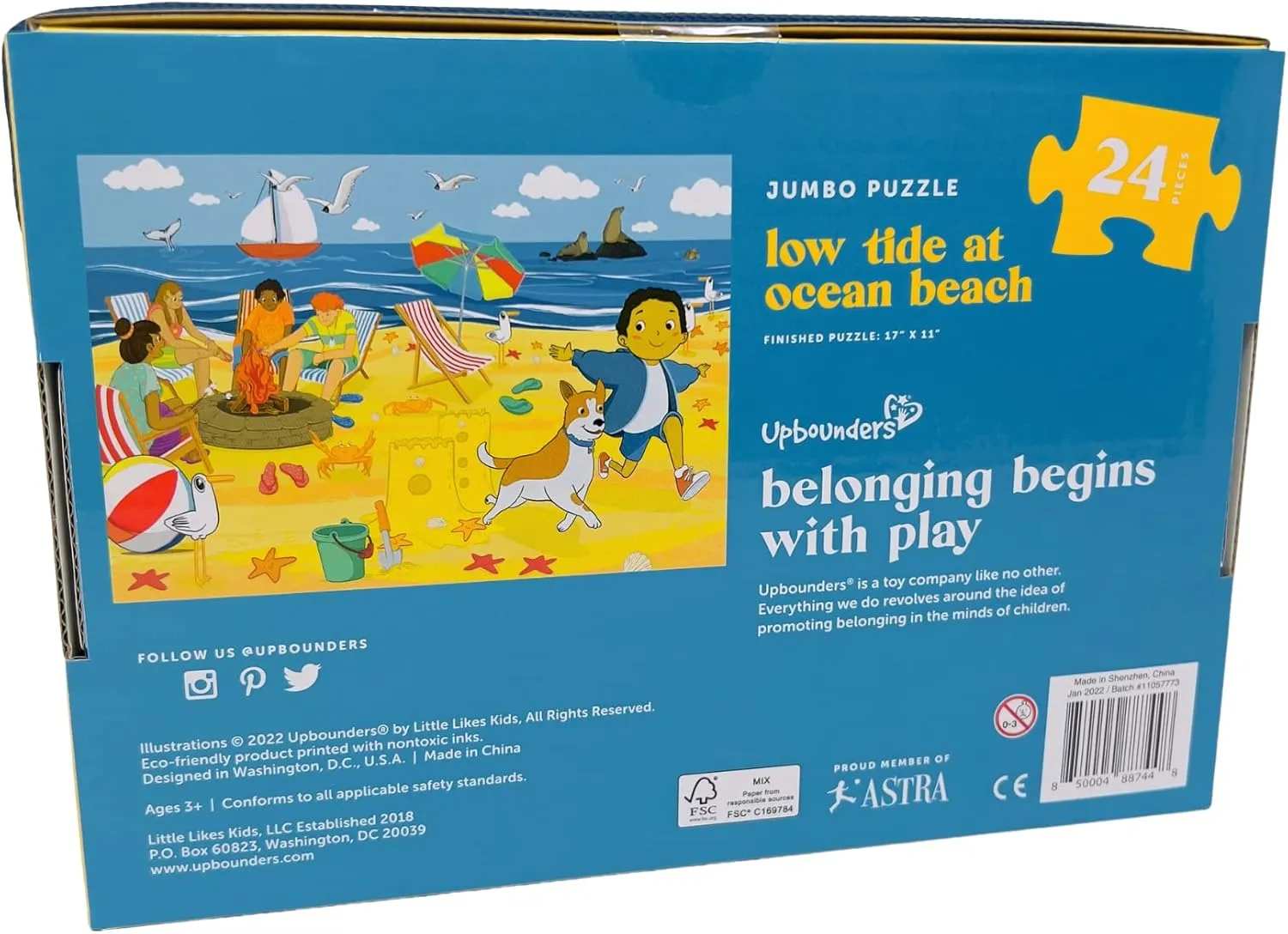 Low Tide at Ocean Beach - 24 Piece Beginner Puzzle, Ages 3 and up (Multicultural)