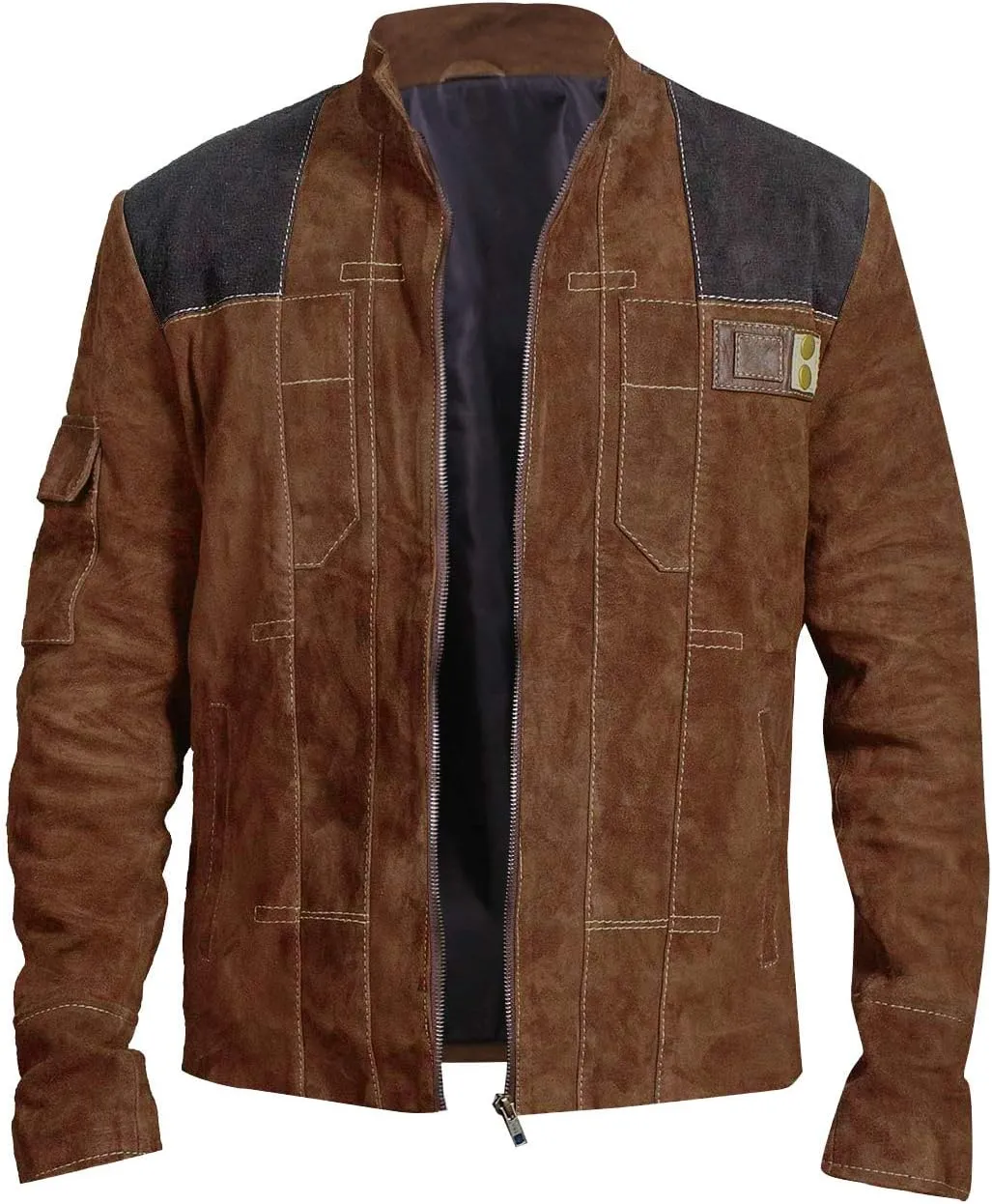 LP-FACON Mens Space Solitary Cosplay Costume Leather Jacket Collection Brown/Black