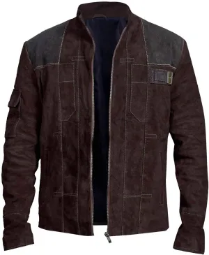 LP-FACON Mens Space Solitary Cosplay Costume Leather Jacket Collection Brown/Black
