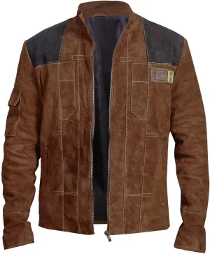 LP-FACON Mens Space Solitary Cosplay Costume Leather Jacket Collection Brown/Black