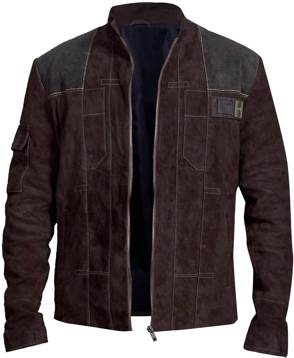 LP-FACON Mens Space Solitary Cosplay Costume Leather Jacket Collection Brown/Black