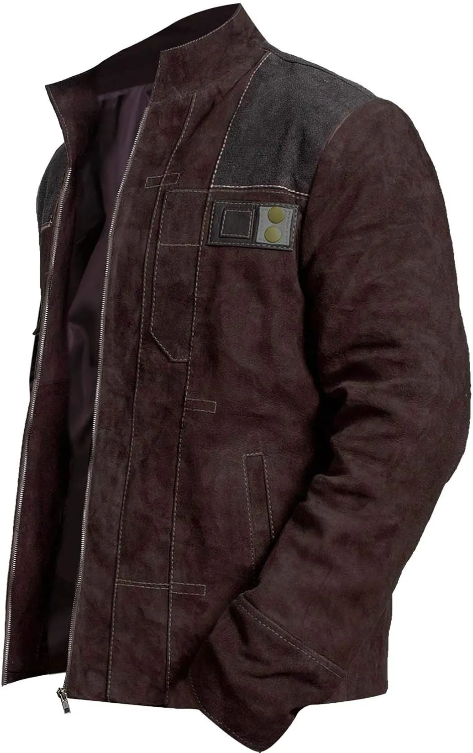 LP-FACON Mens Space Solitary Cosplay Costume Leather Jacket Collection Brown/Black