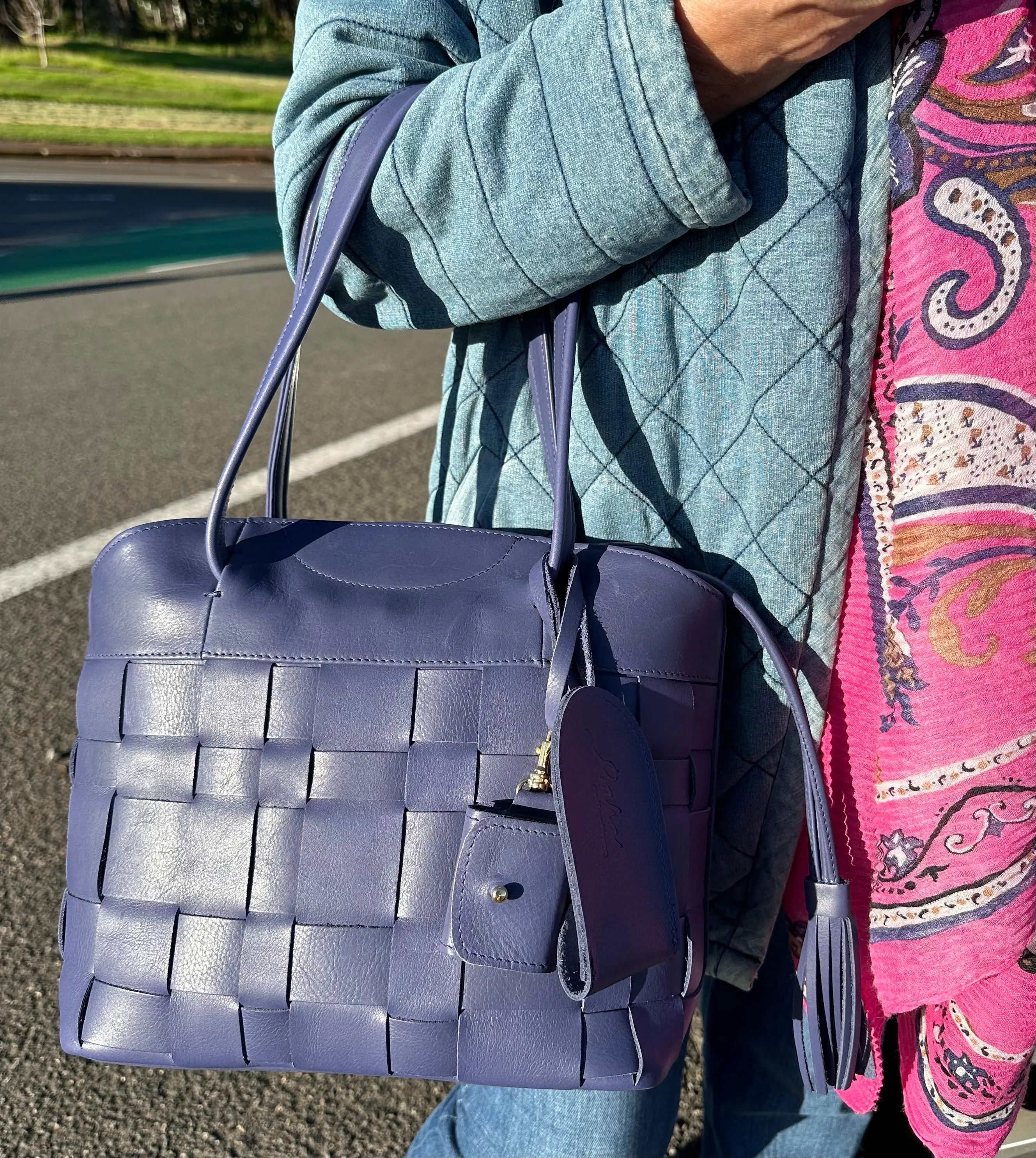 Madison Drawstring Tote - Indigo