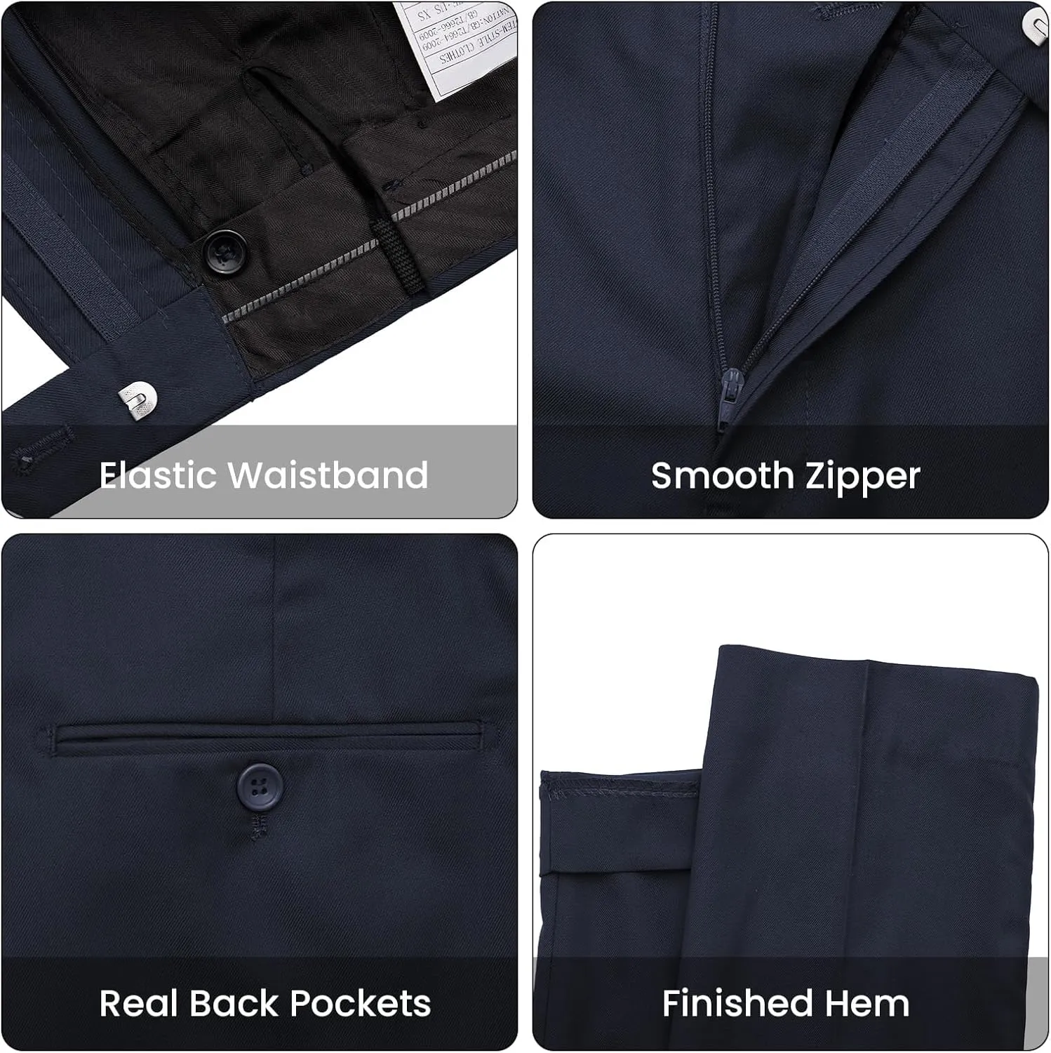 MAGE MALE Mens 3 Piece Slim Fit Suits Tuxedo Suit Set Prom Wedding Suits Two Button Blazer Jacket Vest Pants with Tie
