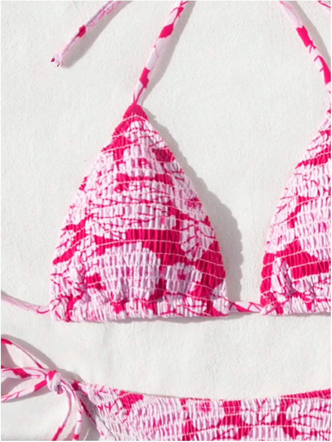 MakeMeChic Women's Halter Triangle Thong Bikini Sets High Cut Swimsuit Bathing Suit Swimwear