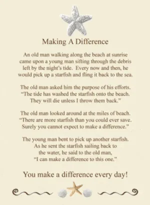 Making A Difference Story Card Pin