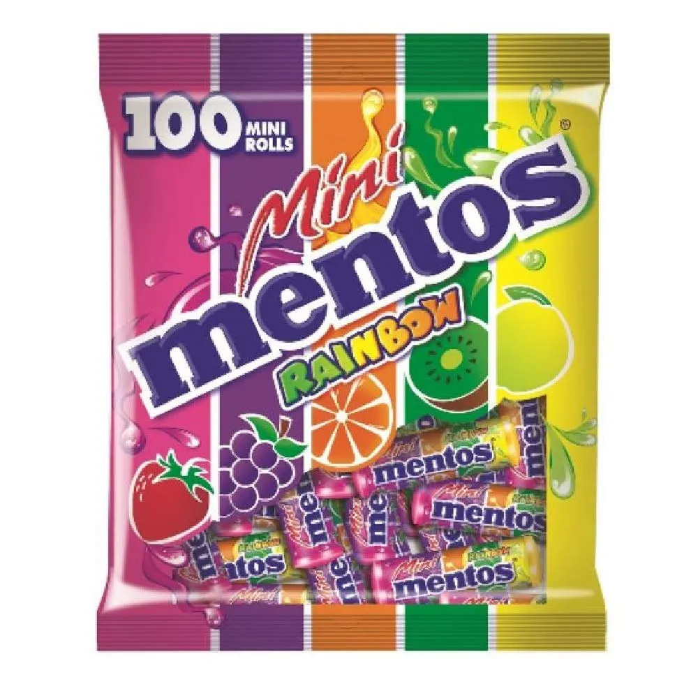 Malaysia Mini Roll Mentos Rainbow 100s