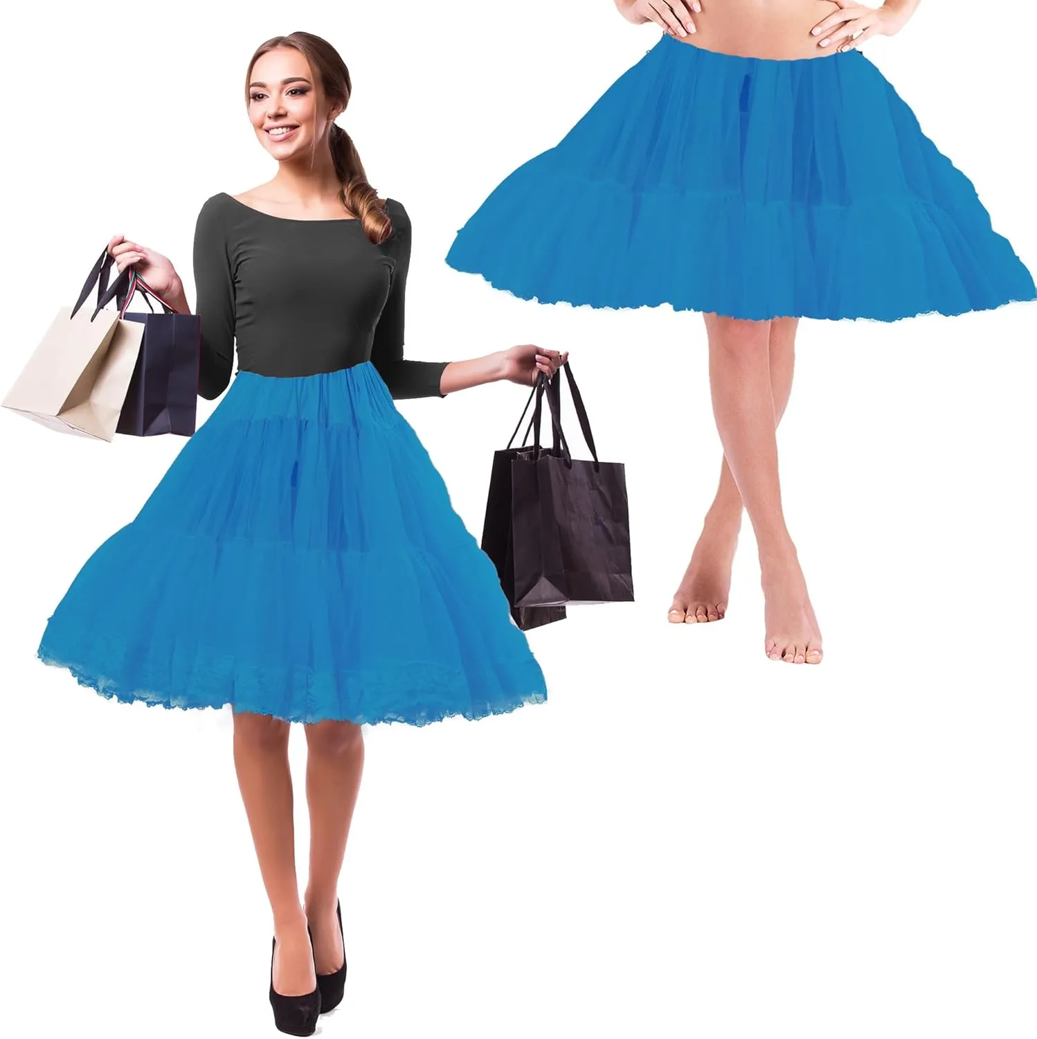 Malco Modes Zooey Luxury Chiffon Adult Petticoat Slip Adjustable
