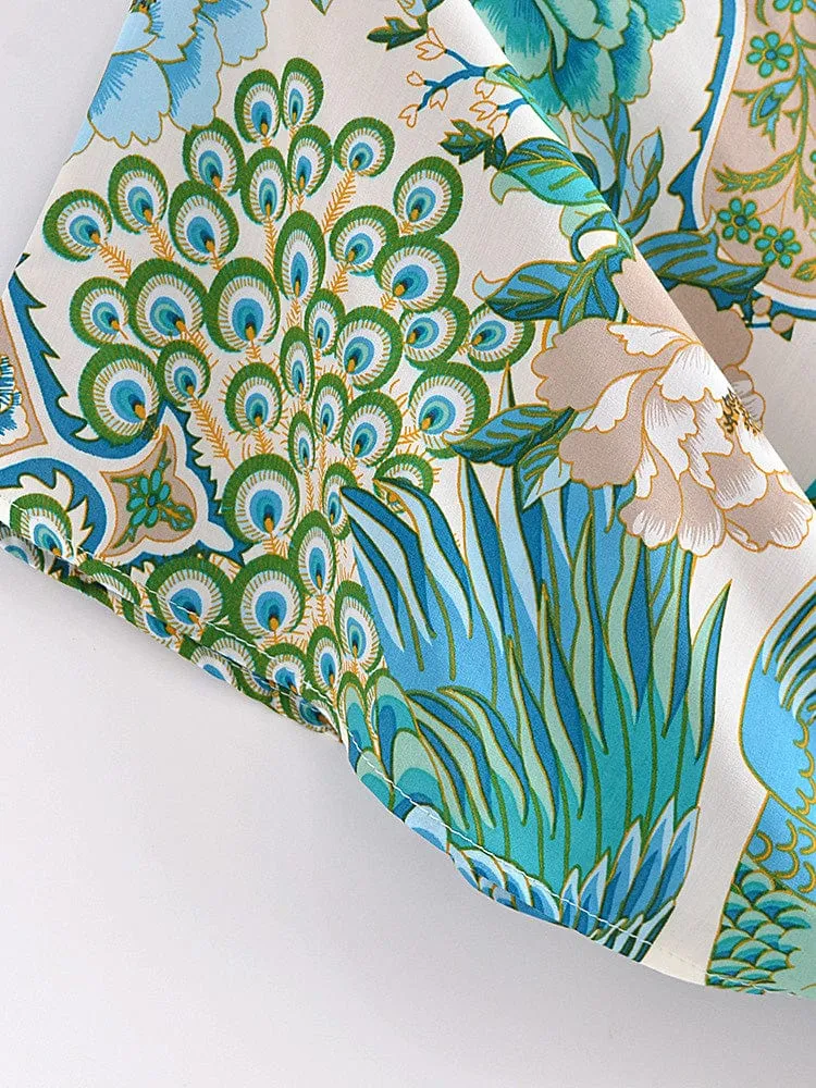 Mali Peacock Floral Maxi Dress