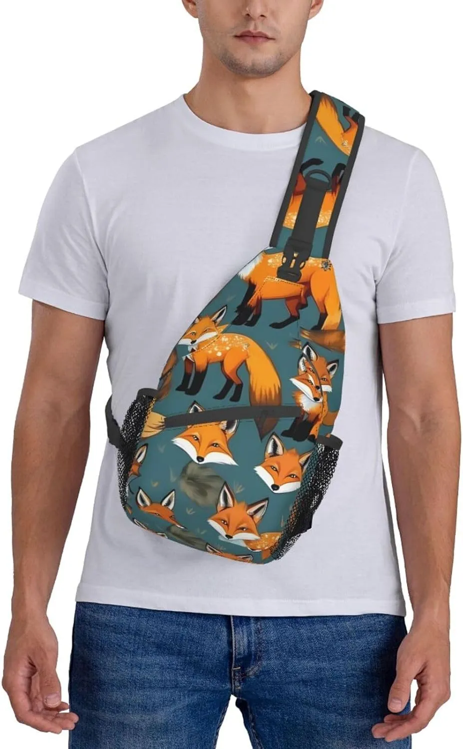 Many Foxes Unisex Casual Diagonal Chest Bag,Multipurpose Crossbody Shoulder Bag Travel Hiking Daypack