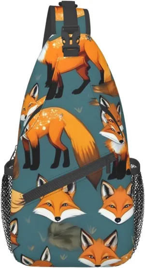Many Foxes Unisex Casual Diagonal Chest Bag,Multipurpose Crossbody Shoulder Bag Travel Hiking Daypack