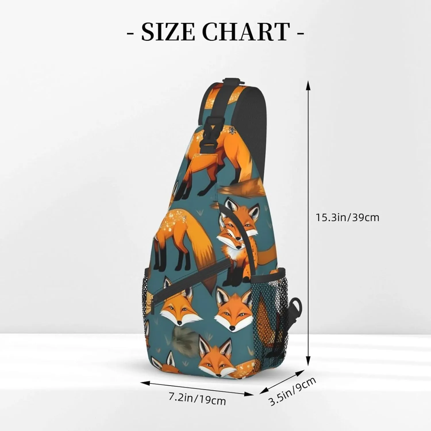 Many Foxes Unisex Casual Diagonal Chest Bag,Multipurpose Crossbody Shoulder Bag Travel Hiking Daypack