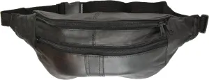MARSHAL Leather Belt Bag Fanny Pack Hip Pouch with Zippered Compartments