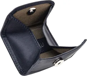 Maruse Slim Handmade Italian Leather Coin Purse for Women and Men - Navy Blue Small Coin Pouch with Magnetic Closure, Perfect Change Purse and Stylish Leather Pouch.