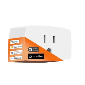 Matter Over Thread Smart Plug, Smart Mini Outlet, Works with Apple Home, Alexa & Google Home, 15A/1800W （1Pack）