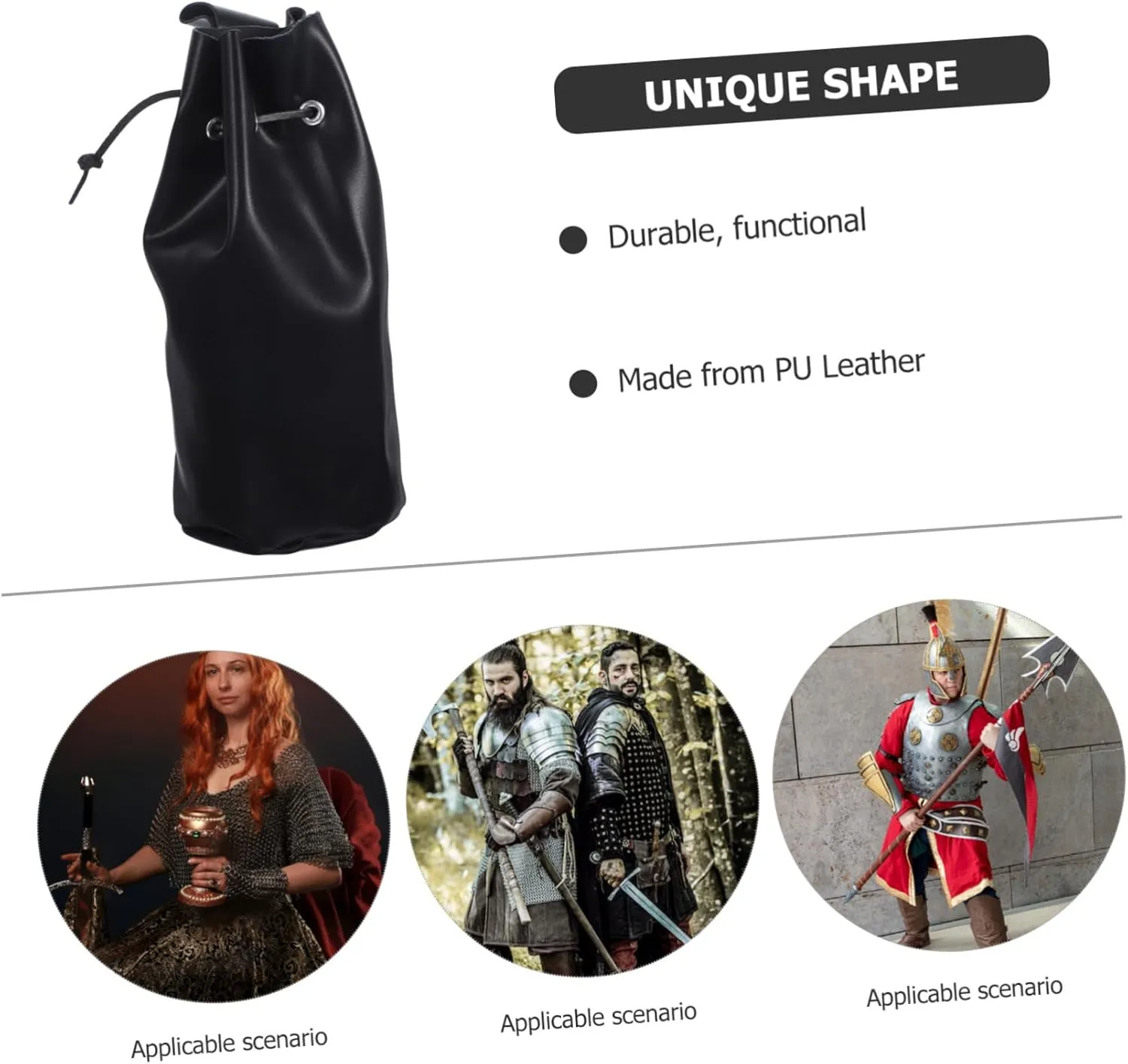 Medieval Knight Renaissance Pirate Cosplay Draw Waist Bag Accessories Strap Retro Waist Bag Vintage