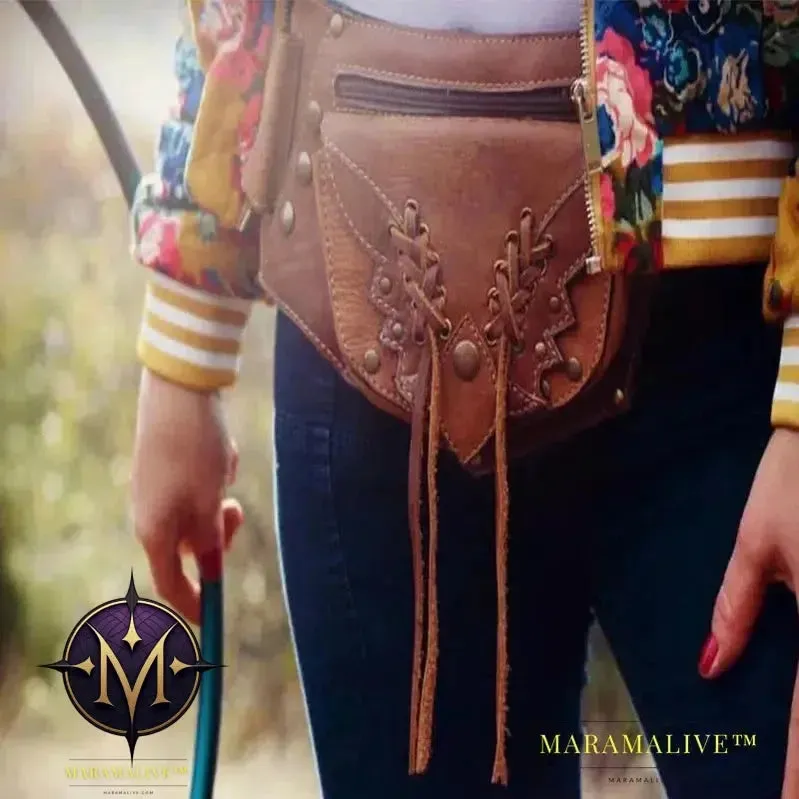 Medieval Vintage Style PU Leather Utility Belt Bag for Men Women Steampunk Festival Waist Pouch Motorcycle Leg Holster