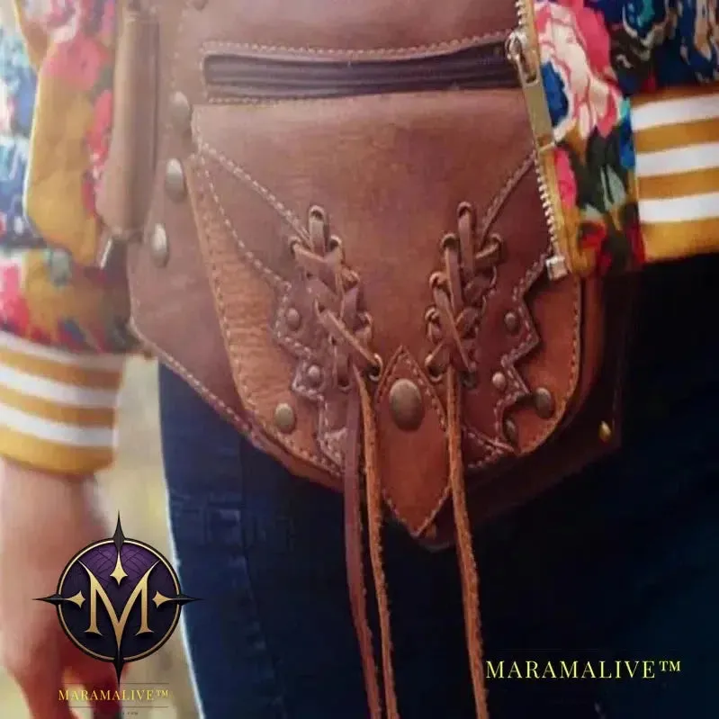 Medieval Vintage Style PU Leather Utility Belt Bag for Men Women Steampunk Festival Waist Pouch Motorcycle Leg Holster