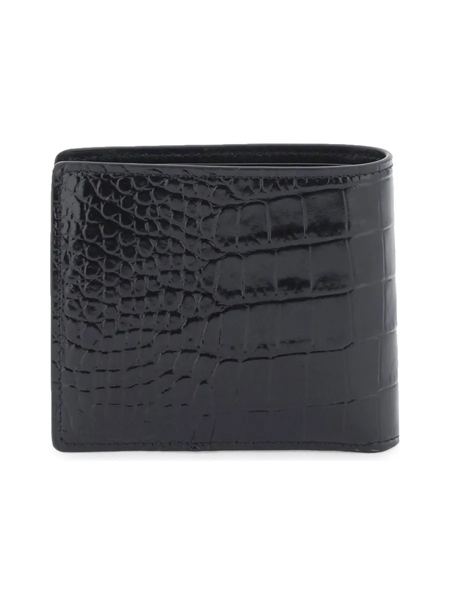 Medusa Biggie Croc-Embossed Wallet