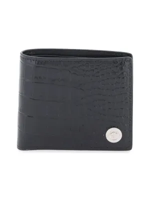 Medusa Biggie Croc-Embossed Wallet