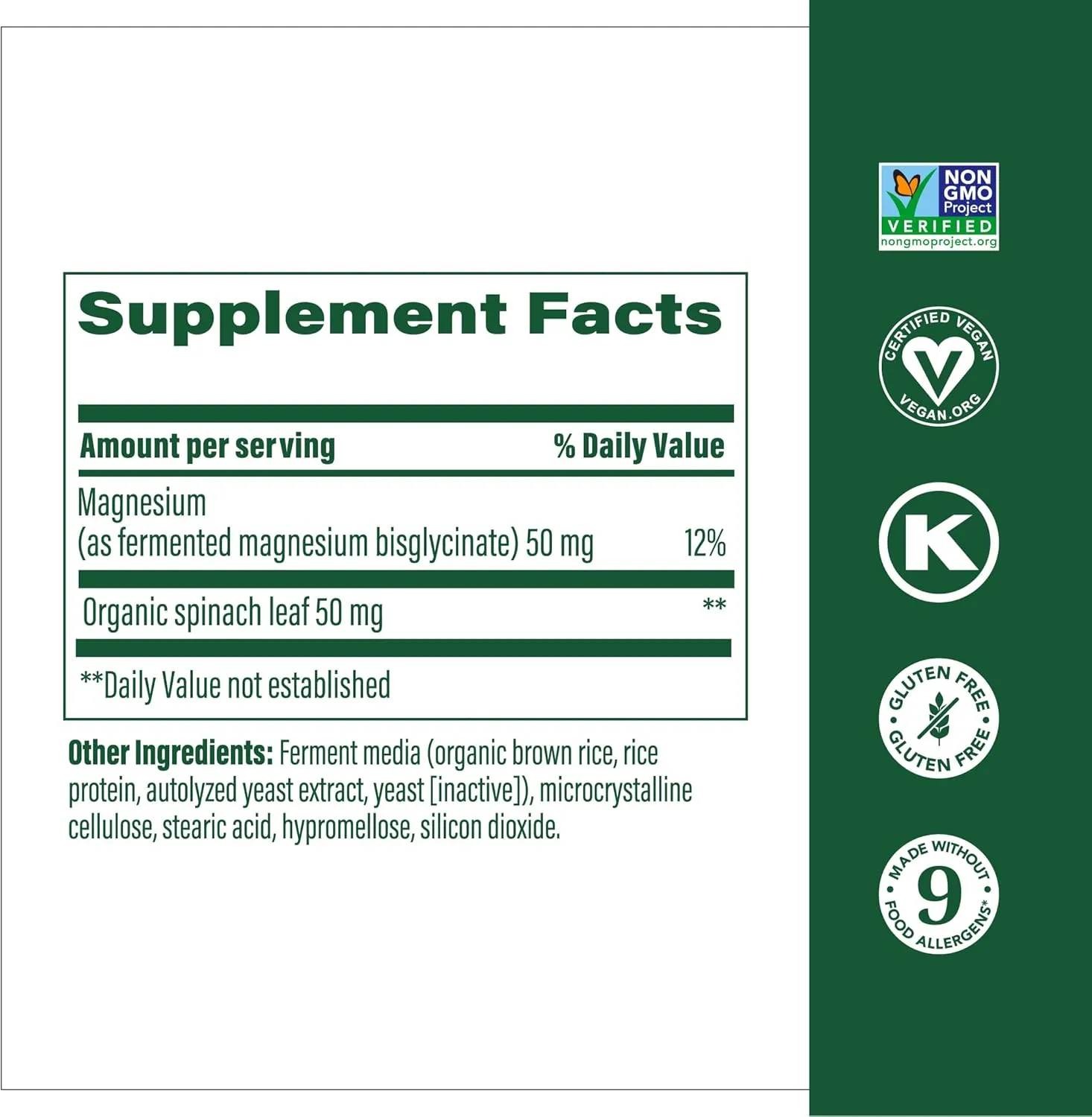 MegaFood Magnesium - Supports heart & nervous system - Magnesium Supplement with fermented Magnesium Glycinate - Vegan, Gluten-Free, Non-GMO and Kosher - Made Without 9 Food Allergens - 60 Tabs