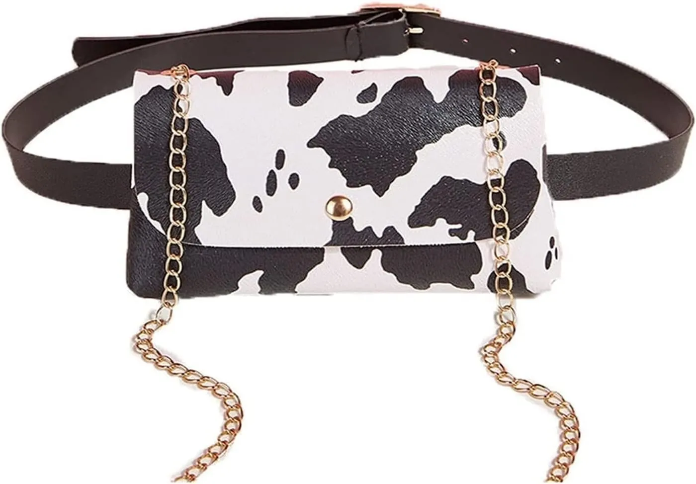 Men Ladies Fashion Waist Bag PU Leather Hip Bum Bag Shoulder Bag Travel Holiday Festival Fanny Pack Purse Wallet Phone Pouch Camping Waist Bag Easy(Cow Pattern)