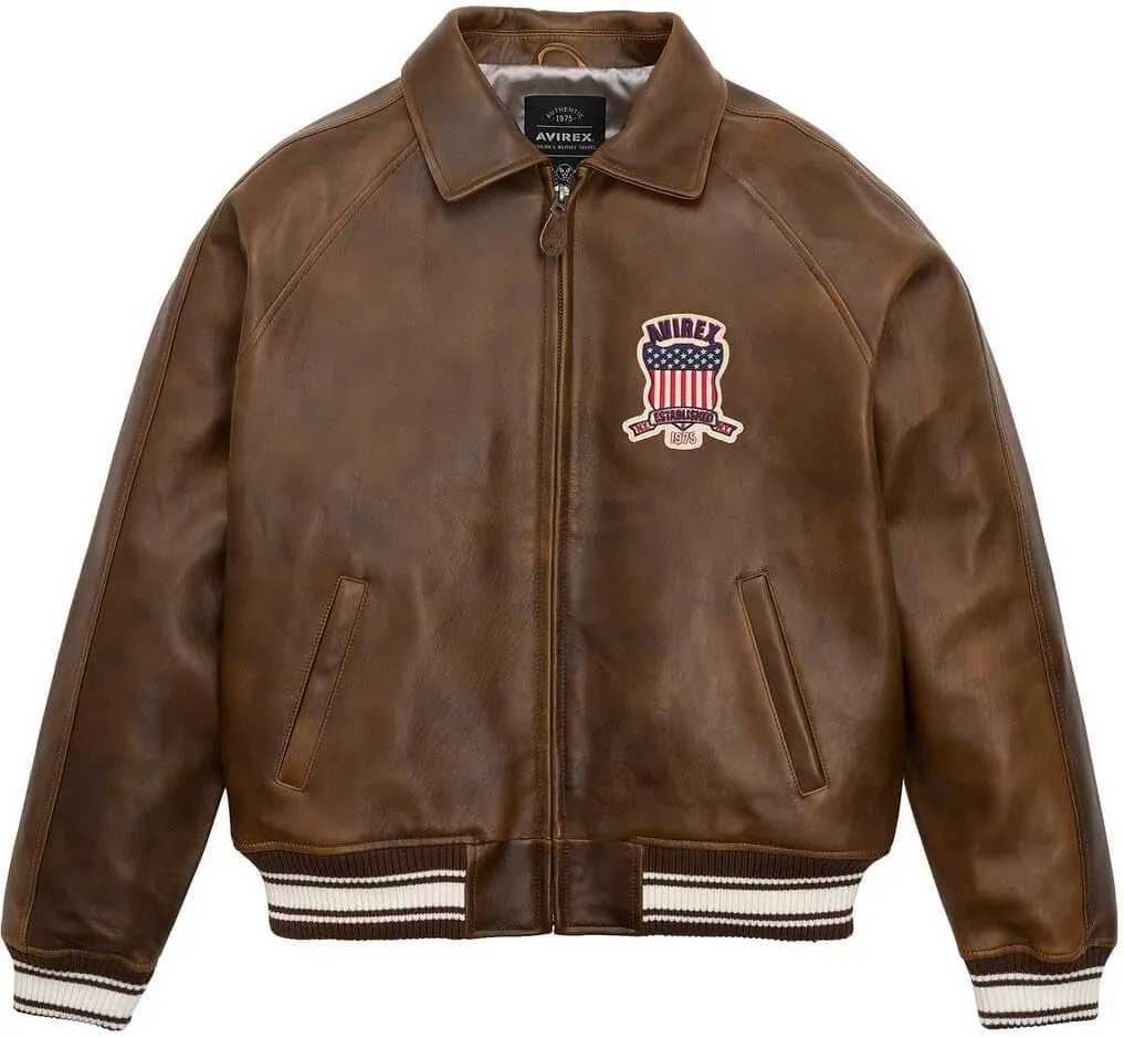 Men pilot Shirt Style Avirex real leather jacket | iconic Air force flying bomber jacket for Men(replica)